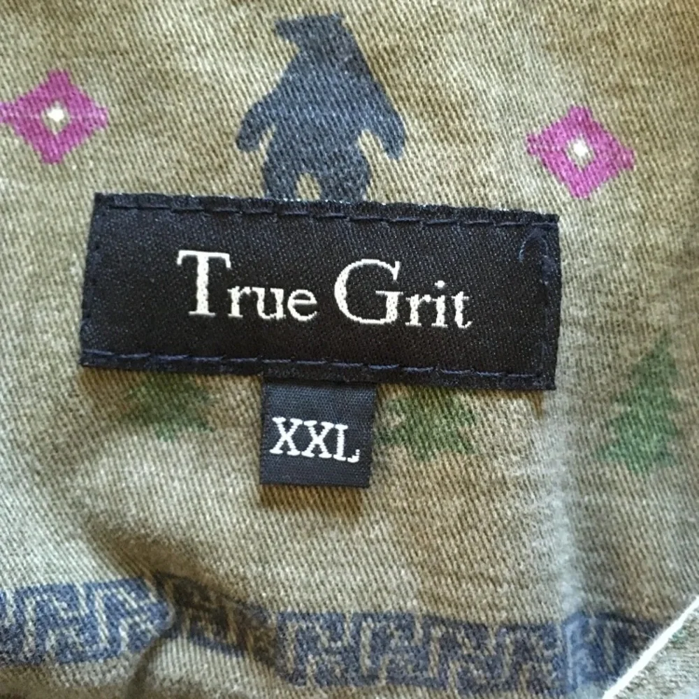 Vintage True‎ Grit Shirt Mens XXL Green Bear Dance Long Sleeve Button Cotton USA